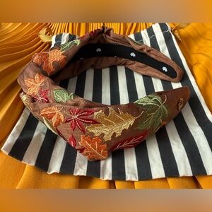 Lele Sadoughi Marlene Falling Leaves Embroidered Headband